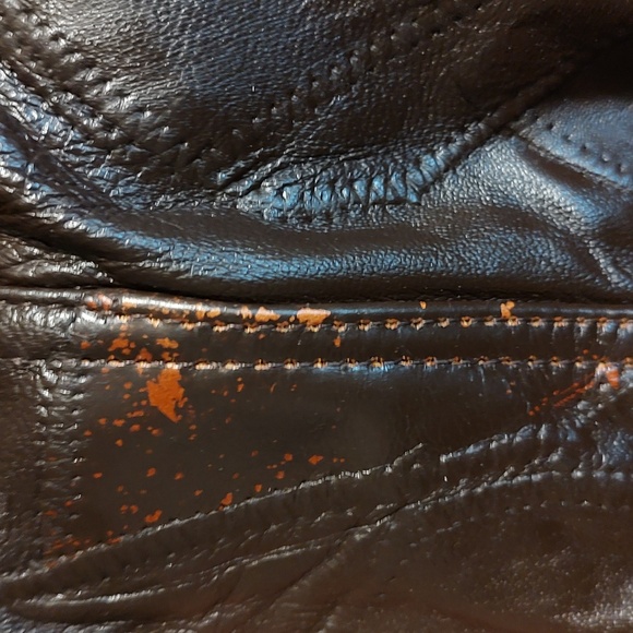 Haband Leather Jacket Size XXL Moto Style Patchwork Leather Street Style Fashion - Picture 13 of 13